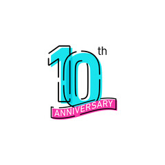 10 Years Anniversary Celebration Icon Vector Logo Design Template