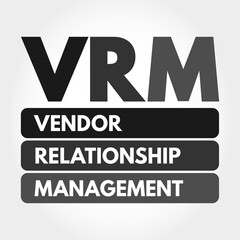 VRM - Vendor Relationship Management acronym, business concept background