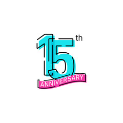 Obraz premium 15 Years Anniversary Celebration Icon Vector Logo Design Template