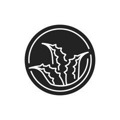 Aloe vera cover black glyph icon. Material that covers the mattress. Contains aloe vera. Pictogram for web page, mobile app, promo. UI UX GUI design element.