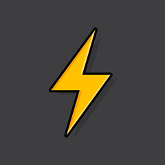 Lightning bolt, thunder bolt, lighting strike expertise flat vector icon