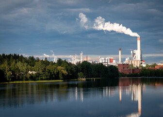 power plant with smoke