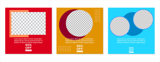 ABSTRACT SOCIAL MEDIA BANNER TEMPLATE SALES SET. EDITABLE COVER DESIGN PROMOTION SALE VECTOR