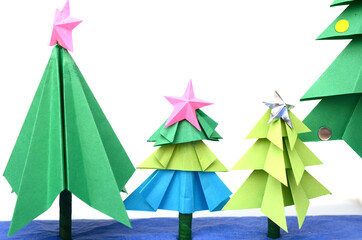 Christmas origami tree greetings