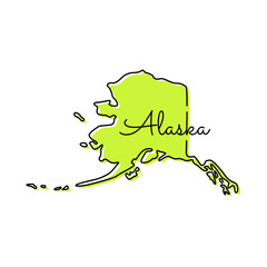 Map of Alaska Vector Design Template