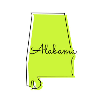 Map of Alabama Vector Design Template