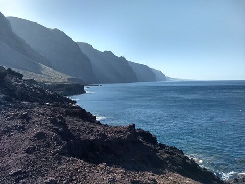 Spectacular Cliffs of the giants tenerife are sea cliffs located at the southwestern of tenerife, Canary Island, Spain.