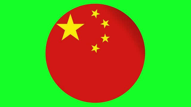 Round Flag of China Flag of the People's Republic of China 4k waving 