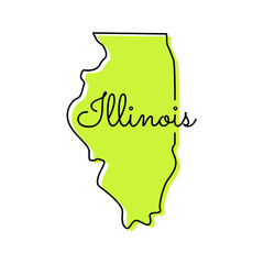 Map of Illinois Vector Design Template