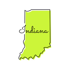 Map of Indiana Vector Design Template