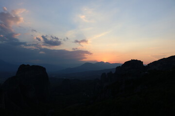 Sunset at Meteora, Greece