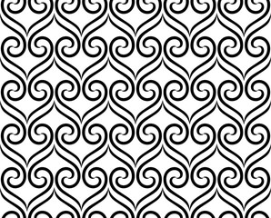 The geometric pattern with wavy lines. Seamless vector background. White and black texture. Simple lattice graphic design