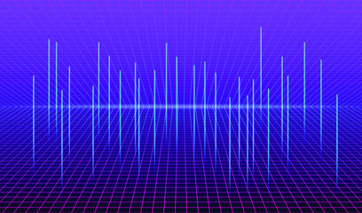 Futuristic background with bright flashes and neon rays