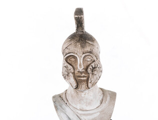 statue of spartan king Leonidas isolated on white background