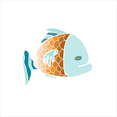 Colorful vector fish illustration
