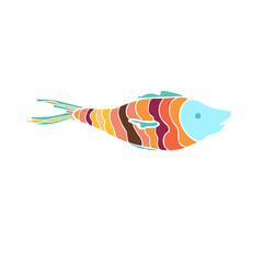 Colorful vector fish illustration