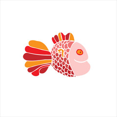 Colorful vector fish illustration