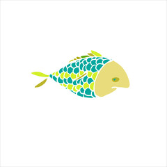 Colorful vector fish illustration