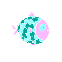 Colorful vector fish illustration