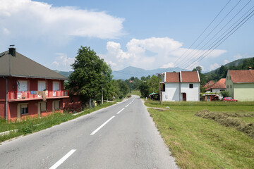 The Rural houses by the road in Montenegro