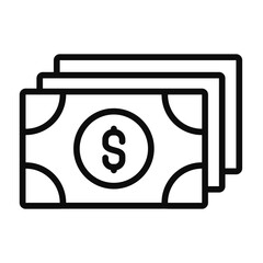 money bills icon, line style