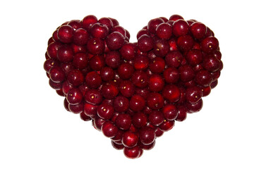 Cherry heart. Isolated on a white background