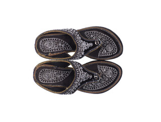 female arabic sandals isolated on white background