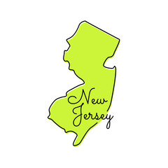 Map of New Jersey Vector Design Template