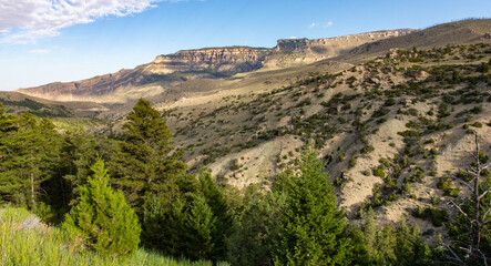 Fototapeta na wymiar Scenic view from route 14 in Wyoming.