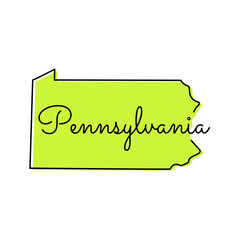 Map of Pennsylvania Vector Design Template