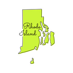 Map of Rhode Island Vector Design Template