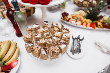 Delicious wedding reception candy bar dessert table