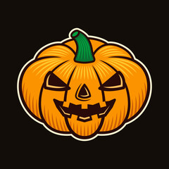 Halloween pumpkin colorful vector illustration