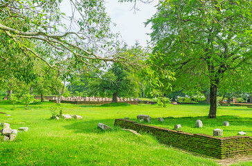 The ruins of Jetavana Monastery among the trees, Anuradhapura, Sri Lanka