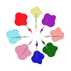 Artist brush palette. Color brush
