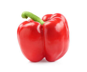 Ripe red bell pepper isolated on white