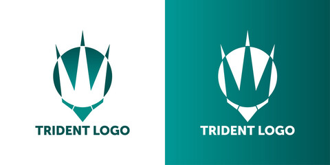 Fototapeta na wymiar Vector design of trident and poseidon sign. Set of trident and sea vector icon for stock.