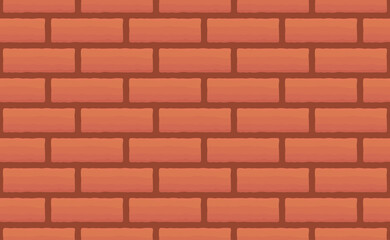 Obraz premium Vector red brick wall background. Old texture urban masonry. Vintage architecture block wallpaper. Retro facade room illustration