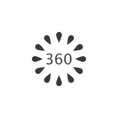 Angle 360 degrees sign icon