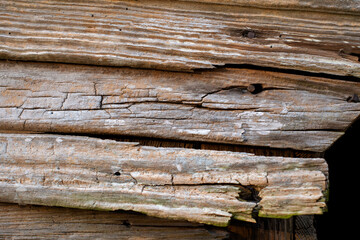 Old wooden background of an abandoned barn, rusty nails with brown and tan distressed wood close up ~WEATHERED~