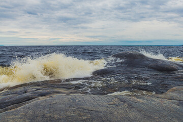 waves crashing on the beach