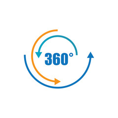 Angle 360 degrees sign icon