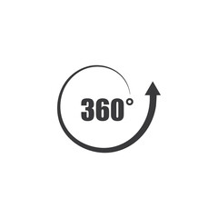 Angle 360 degrees sign icon