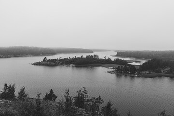 misty morning on the lake