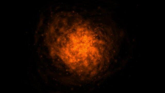 Realistic stream of flame animation on black background . 4K animation for film ads and movie.