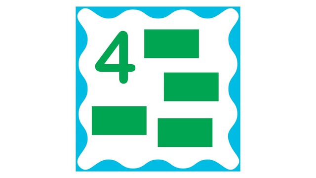 Learning of numbers and geometric shapes, counting and mathematics. Educational game for children. Animation