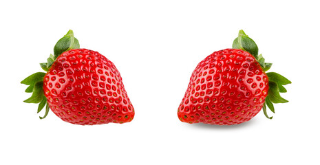 Fresh strawberry isolated on white background with clipping path