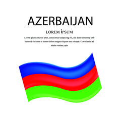 Azerbaijan flag vector. White background