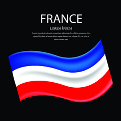 France wave flag vector illustration. Clipping mask