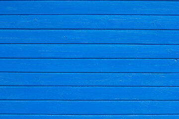 Blue colour wooden planks background. Blue paint on wood. Background.